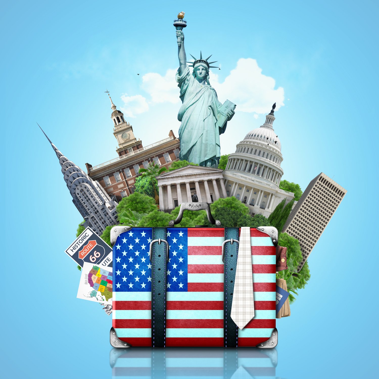 USA, landmarks USA, suitcase